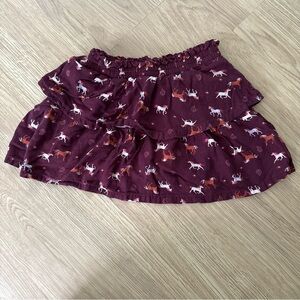 Jumping Beans Burgundy Skirt with Horse Print